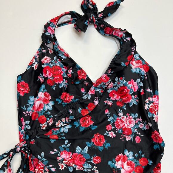 Verano Playa Rose Floral Ruffle One Piece - Picture 3 of 3